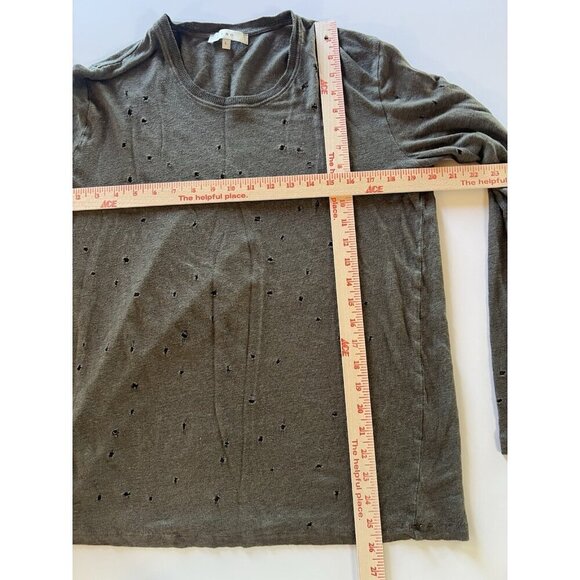 IRO Marvina army green distressed holey lightweight linen top L grunge designer - Picture 7 of 10